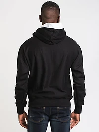 PULL-OVER À DOUBLE CAPUCHE TISSAGE INVERSÉ POUR HOMME