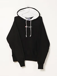 PULL-OVER À DOUBLE CAPUCHE TISSAGE INVERSÉ POUR HOMME