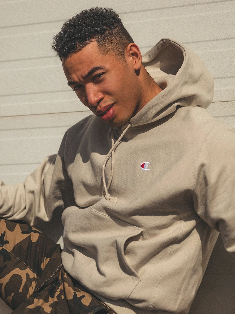 SWEAT À CAPUCHE TISSAGE INVERSÉ POUR HOMME