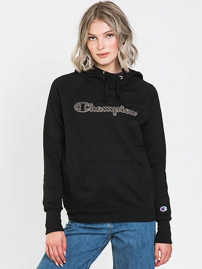 SWEAT-SHIRT À CAPUCHE AVEC ÉCRITURE BRODÉE EN POWERBLEND POUR FEMMES