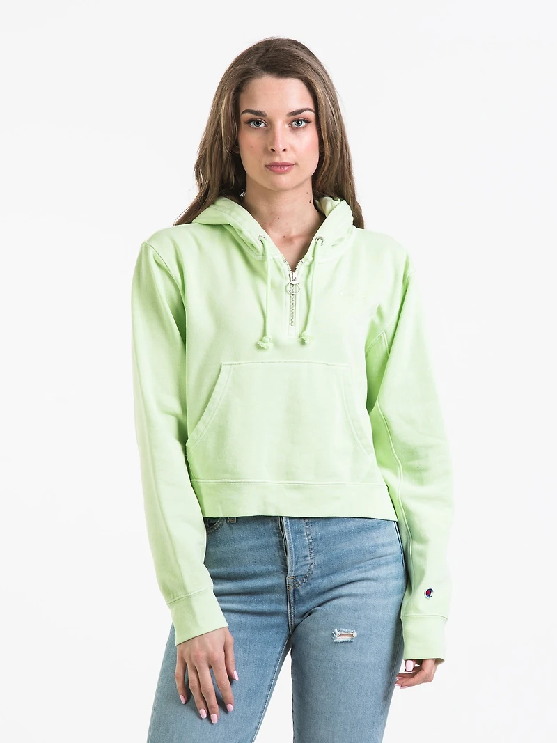 SWEAT À CAPUCHE LÉGER 1/2 ZIP POUR FEMMES