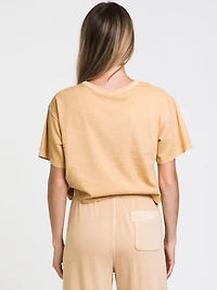 TEE-SHIRT FÉMININ CROP L/A "C" POUR FEMMES