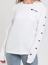T-SHIRT À MANCHES LONGUES AVEC LOGO BRODÉ POUR FEMMES