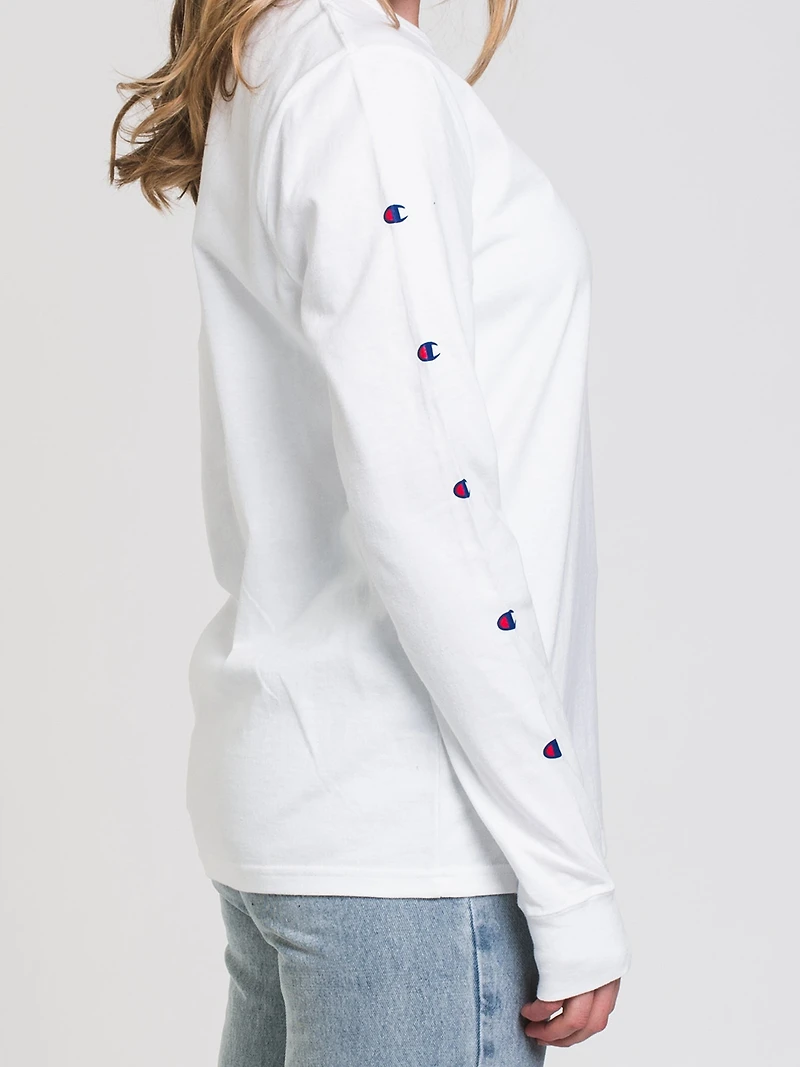 T-SHIRT À MANCHES LONGUES AVEC LOGO BRODÉ POUR FEMMES