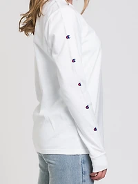 T-SHIRT À MANCHES LONGUES AVEC LOGO BRODÉ POUR FEMMES