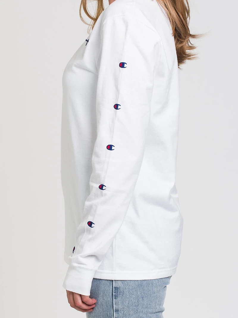 T-SHIRT À MANCHES LONGUES AVEC LOGO BRODÉ POUR FEMMES