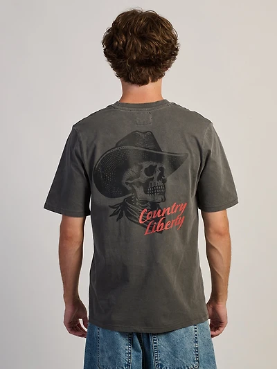 COUNTRY LIBERTY OUTLAW TEE - VINTAGE GREY/GRIS