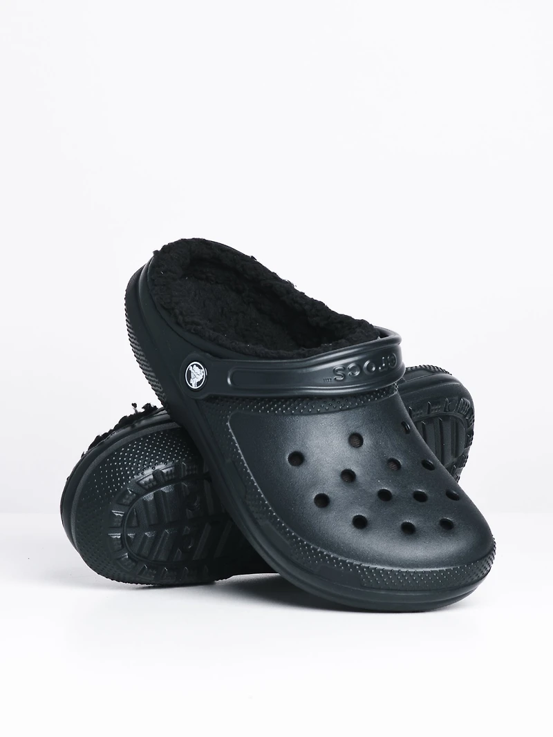 WOMENS CROCS CLASSIC LINED CLOGS - BLACK