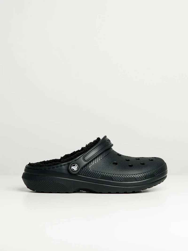 MENS CROCS CLASSIC LINED CLOGS - BLACK
