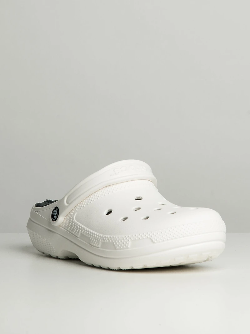 MENS CROCS CLASSIC LINED CLOG - WHITE/GREY