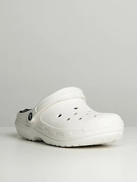 MENS CROCS CLASSIC LINED CLOG - WHITE/GREY