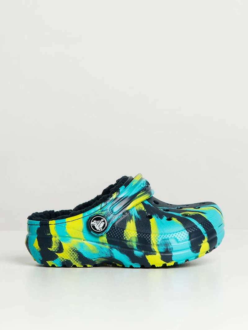 CROCS KIDS CLASSIC LINED MARBLED CLOG - CLEARANCE
