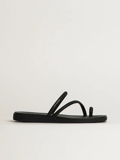 WOMENS CROCS MIAMI TOE LOOP SANDAL - BLACK