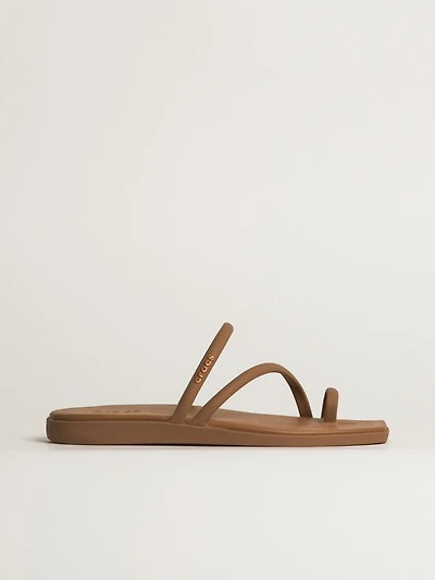 WOMENS CROCS MIAMI TOE LOOP SANDAL - CHOCOLATE