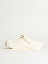 WOMENS CROCS CLASSIC FLORAL CUTOUT CLOG - CHALK