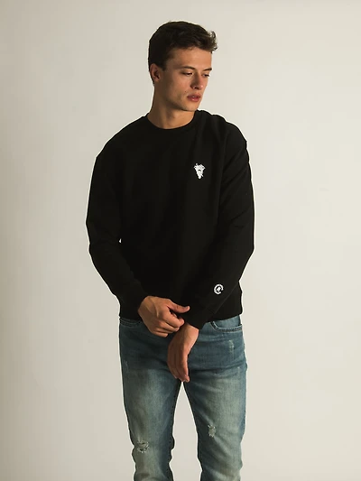 CROOKS & CASTLES CORE ESSENTIALS EMBROIDERED CREW - CLEARANCE