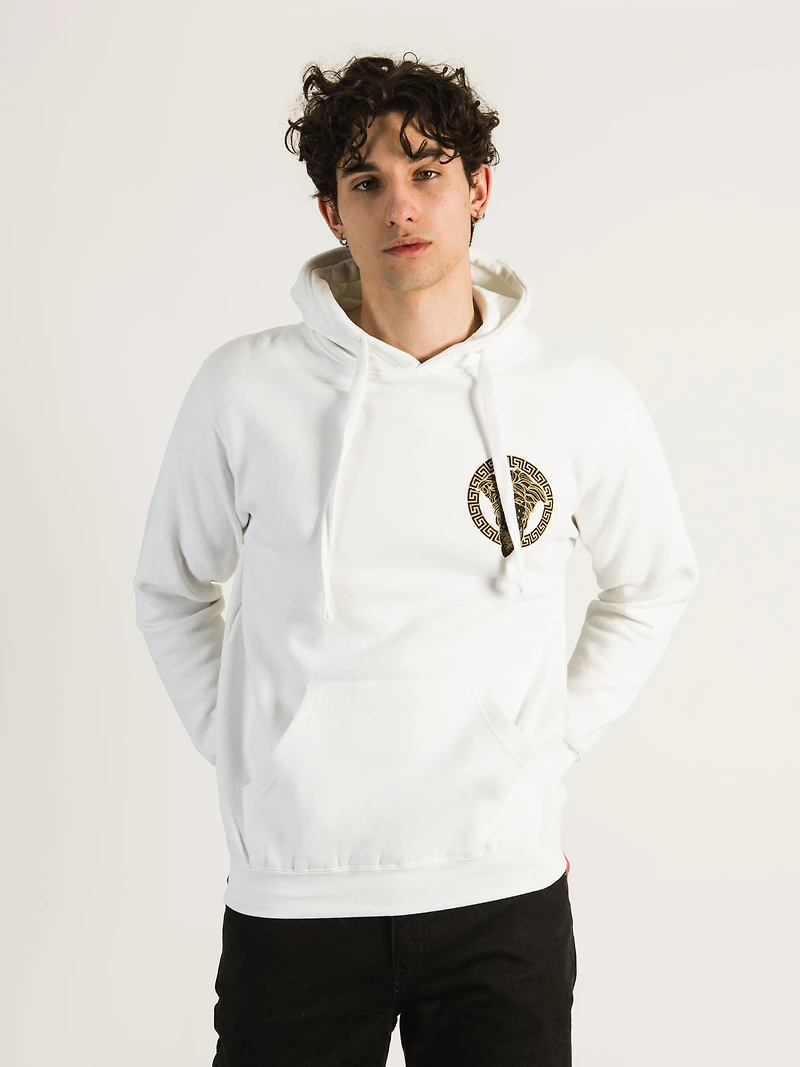 CROOKS & CASTLES GRECO MÉDUSE MÉTALLIQUE PULL À CAPUCHE - DÉGAGEMENT