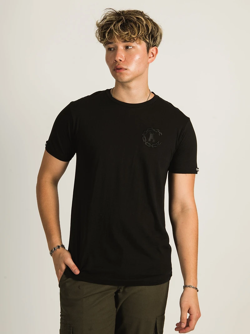 CROOKS & CASTLES T-SHIRT C CHAIN AVEC LOGO BRODÉ - DÉGAGEMENT