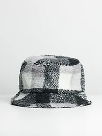 DLG BUCKET HAT - BLACK/WHITE PLAID SHERPA CLEARANCE