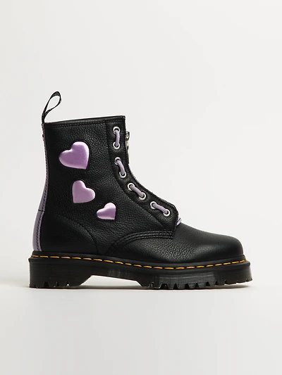 WOMENS DR MARTENS 1460 ZIP HEART VIRGINIA BOOTS