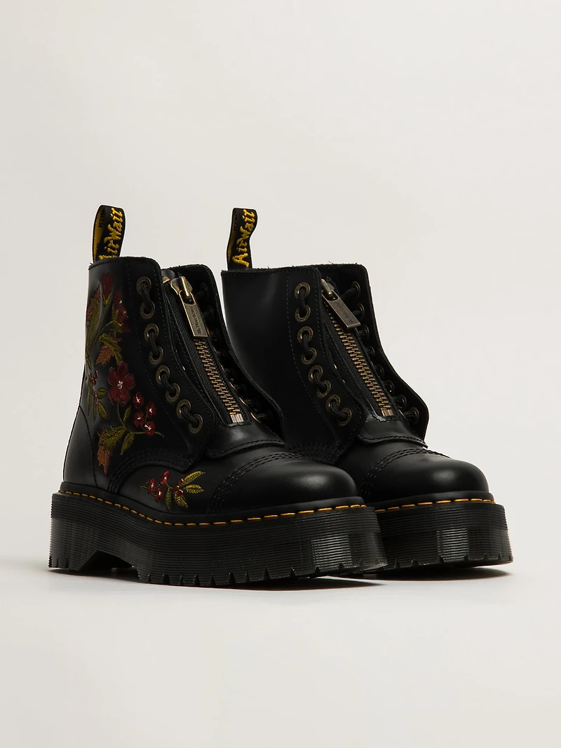 DR MARTENS SINCLAIR AUTUMN FLORAL WANAMA BOOT - BLACK