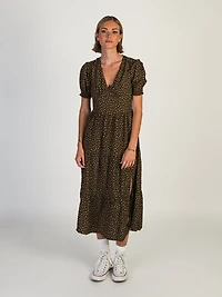DAISY STREET LTD TIERED MIDI FLORAL DRESS - CLEARANCE