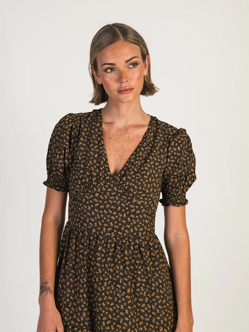 DAISY STREET LTD TIERED MIDI FLORAL DRESS - CLEARANCE