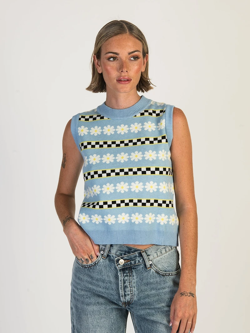 DAISY STREET LTD FAIRISLE KNITTED VEST - CLEARANCE