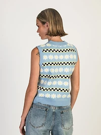 DAISY STREET LTD FAIRISLE KNITTED VEST - CLEARANCE
