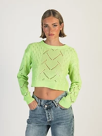 DAISY STREET LTD CROCHET KNIT BOXY JUMPER - CLEARANCE