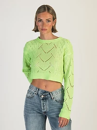 DAISY STREET LTD CROCHET KNIT BOXY JUMPER - CLEARANCE