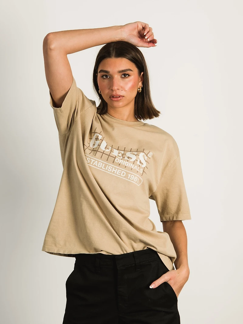 GUESS GO WASHED GRID LOGO T-SHIRT - CLEARANCE