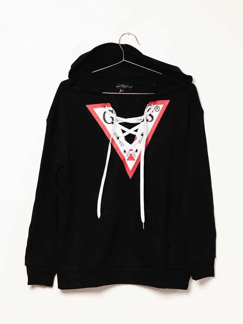 SWEAT-SHIRT À CAPUCHE TRIANGLE AVEC DENTELLE SUR LE DEVANT POUR FEMMES