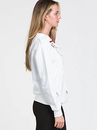 GUESS TRIANGLE LOGO FRONT LACE PULLOVER HOODIE - CLEARANCE