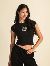 HARLOW RIBBED BABY PRINT TEE - COAL CLEARANCE