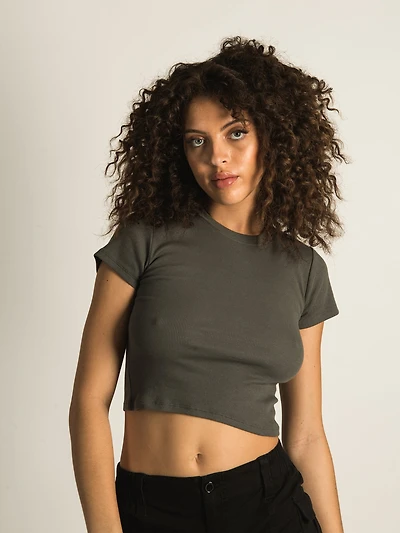 TEE-SHIRT HARLOW RIBBED SOLID BABY TEE