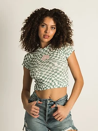 HARLOW RIBBED ALL OVER PRINT BABY TEE - CLEARANCE