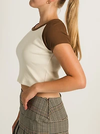 HARLOW COLOURBLOCK RAGLAN - COGNAC CLEARANCE
