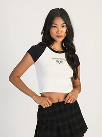 HARLOW COLOURBLOCK SCREEN RAGLAN - NAVY CLEARANCE