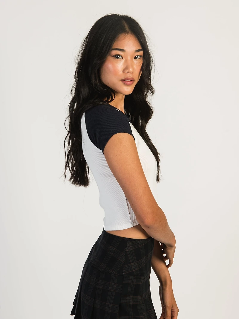 HARLOW COLOURBLOCK SCREEN RAGLAN - NAVY CLEARANCE