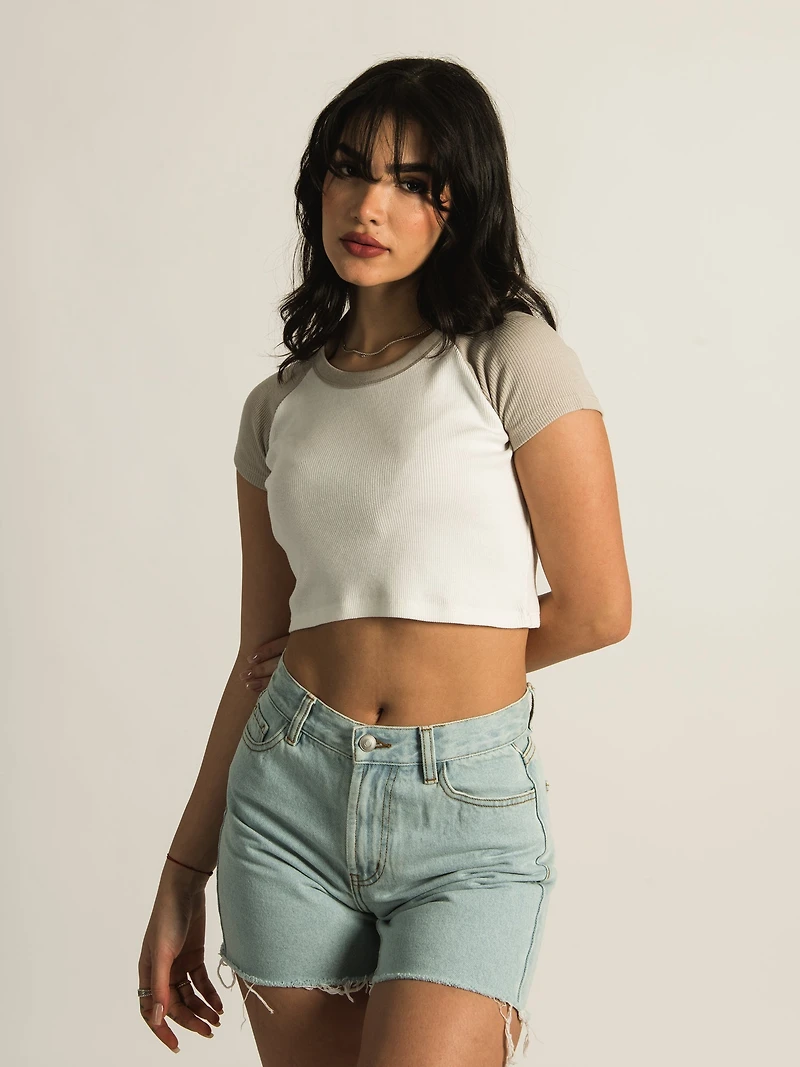 HARLOW COLOURBLOCK SOLID RAGLAN TEE