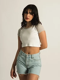 HARLOW COLOURBLOCK SOLID RAGLAN TEE