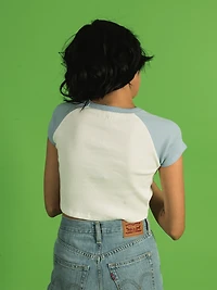 HARLOW COLOURBLOCK SCREEN RAGLAN TEE - CLEARANCE