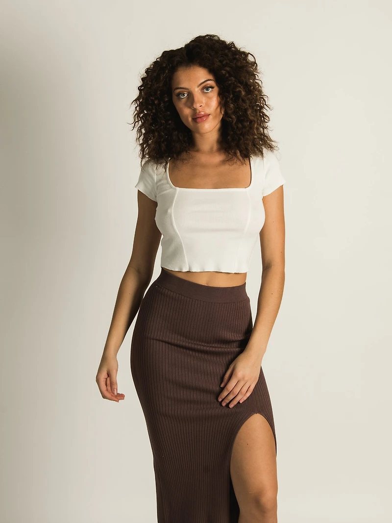 HARLOW SQUARE NECK T-SHIRT - CLEARANCE