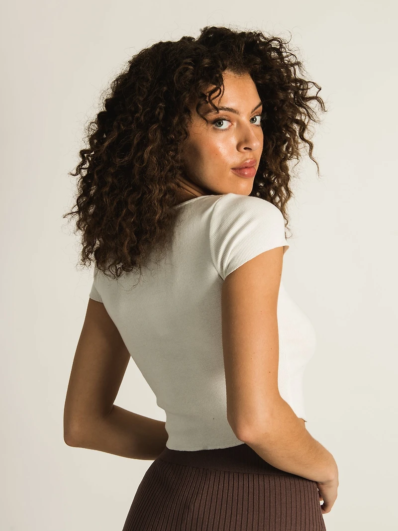HARLOW SQUARE NECK T-SHIRT - CLEARANCE