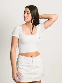 T-shirt sans couture à col carré HARLOW - LILAS LIQUIDATION