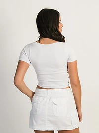 T-shirt sans couture à col carré HARLOW - LILAS LIQUIDATION