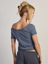 HARLOW CATE TEE - DENIM