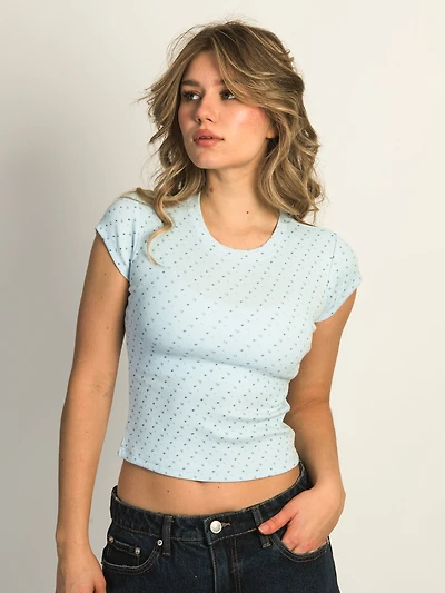 HARLOW DITSY RIBBED BABY TEE