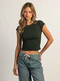 T-SHIRT BB HARLOW ESSENTIAL RIBBED -FORÊT